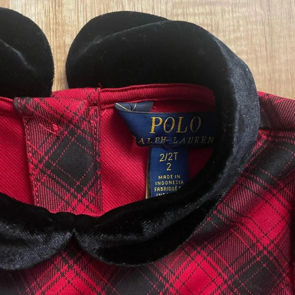 Polo Ralph Lauren Red Black Plaid Dress, size 2T - Picture 2 of 3
